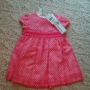 Pink Jacquard Dot Dress